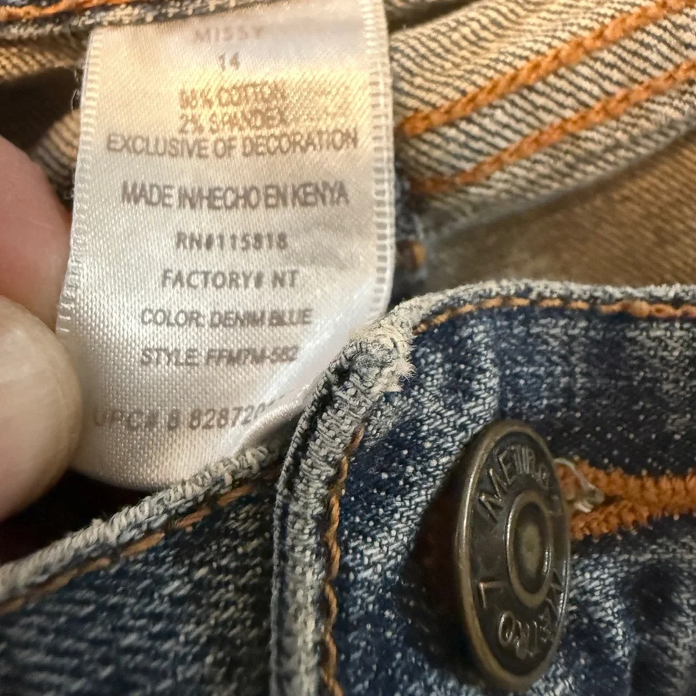 Y2K Embroidered Phoenix Low Rise Jeans 14 | Floral Bird Denim | Raw Hem | - Picture 15 of 16